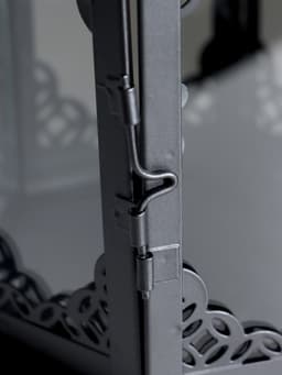 Металлический подсвечник-фонарь на 1 свечу «Цветущие вензеля», стекло, d=10 см, чёрный, 13.5×15×29 см