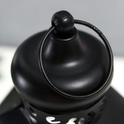 Металлический подсвечник-фонарь на 1 свечу «Цветущие вензеля», стекло, d=10 см, чёрный, 13.5×15×29 см