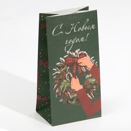 Пакет без ручек новогодний «С Новым годом», 10×19×7 см