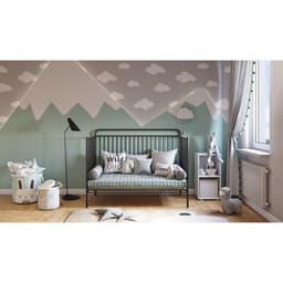 Кровать-трансформер Polini kids Vintage 400, детская, металлическая, чёрная, матовая