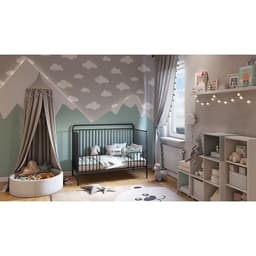 Кровать-трансформер Polini kids Vintage 400, детская, металлическая, чёрная, матовая