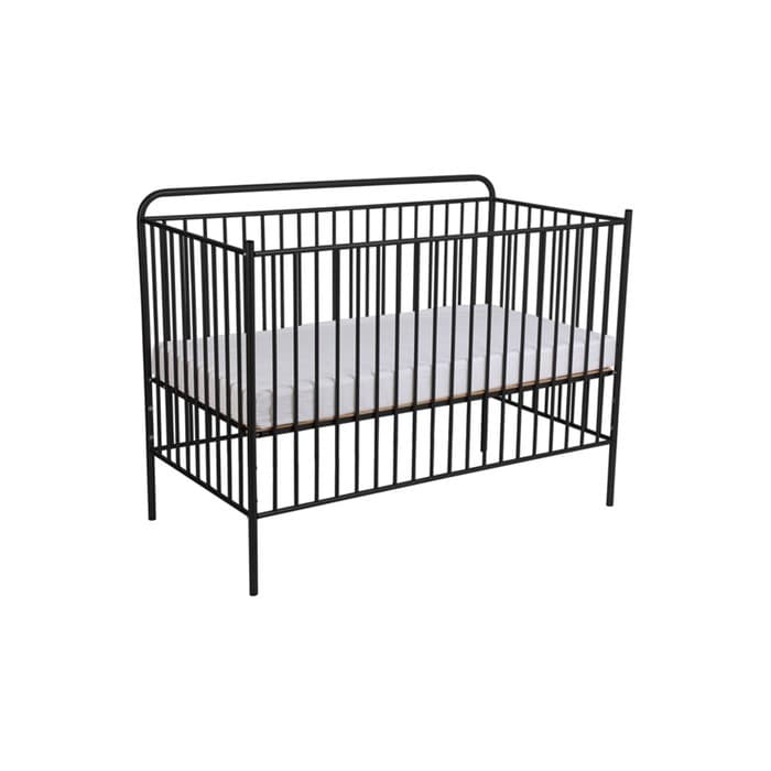 Кровать-трансформер Polini kids Vintage 400, детская, металлическая, чёрная, матовая