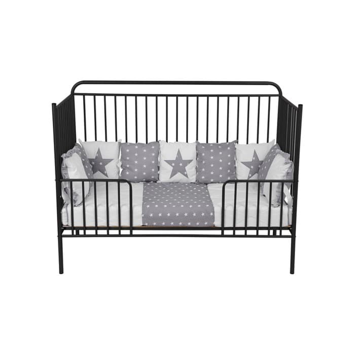 Кровать-трансформер Polini kids Vintage 400, детская, металлическая, чёрная, матовая