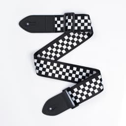 Ремень для гитары, шашечки, 60-117×5 см, черно-белый