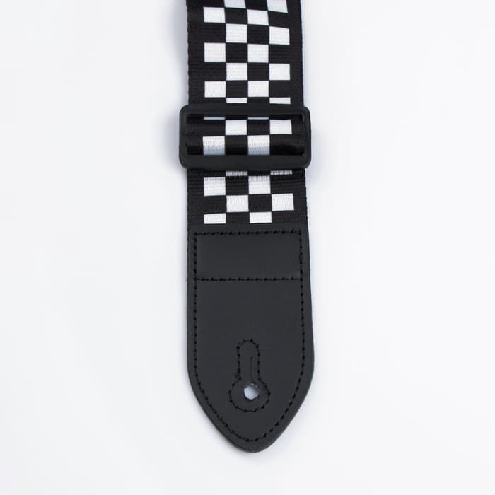 Ремень для гитары, шашечки, 60-117×5 см, черно-белый