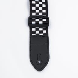Ремень для гитары, шашечки, 60-117×5 см, черно-белый