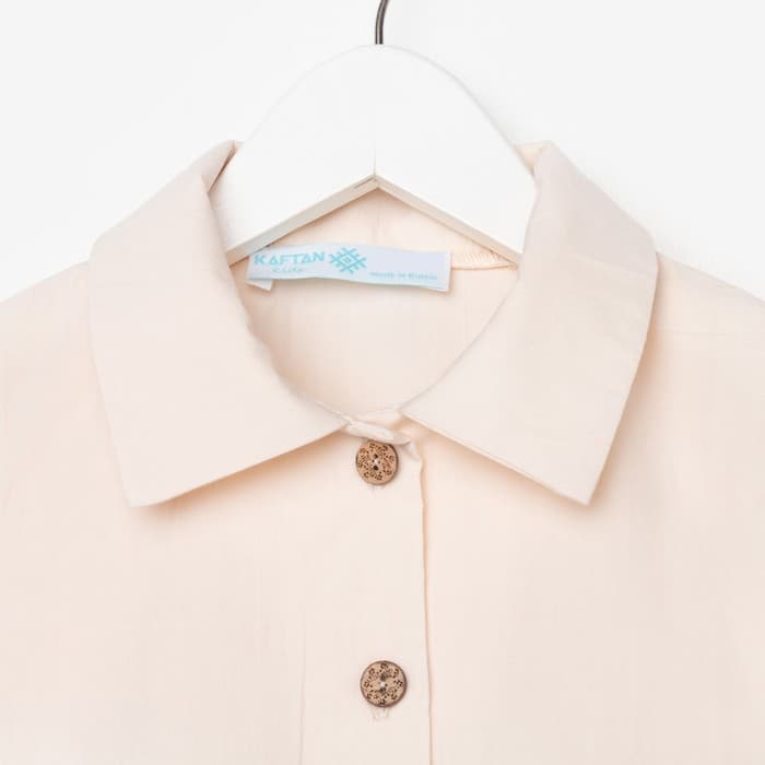 Платье для девочки KAFTAN: Summer cotton с воротником, цвет молочный, рост 110-116 см