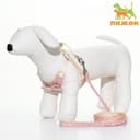 Шлейка с поводком «Горох», размер М, ОГ 34-66 см, поводок 120×1.5 см, розовая