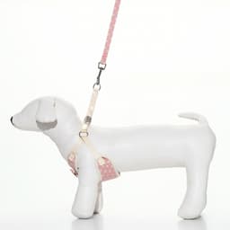 Шлейка с поводком «Горох», размер М, ОГ 34-66 см, поводок 120×1.5 см, розовая