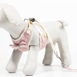 Шлейка с поводком «Горох», размер М, ОГ 34-66 см, поводок 120×1.5 см, розовая