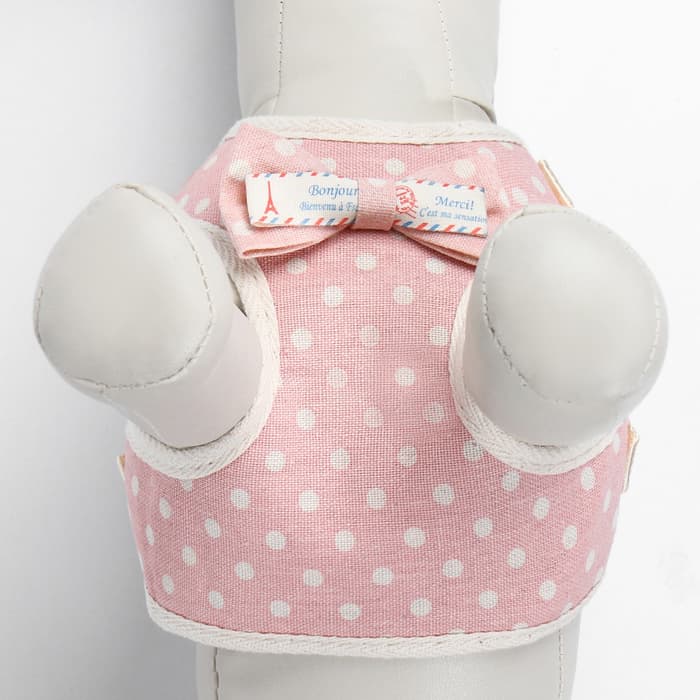 Шлейка с поводком «Горох», размер М, ОГ 34-66 см, поводок 120×1.5 см, розовая