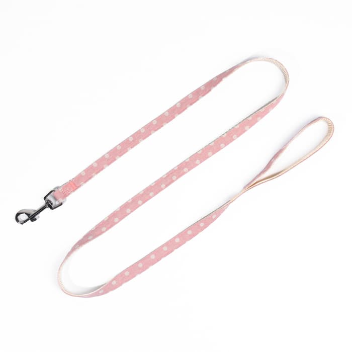 Шлейка с поводком «Горох», размер М, ОГ 34-66 см, поводок 120×1.5 см, розовая
