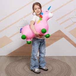 Попрыгун ZABIAKA «Единорог», 51×25×50 см, розовый