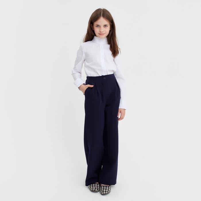 Брюки для девочки MINAKU, синие, рост 158 см