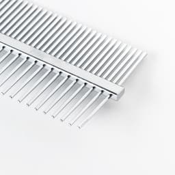 Расчёска для шерсти «Лапки», двухсторонняя, с прямыми зубьями, пластиковая ручка, синяя