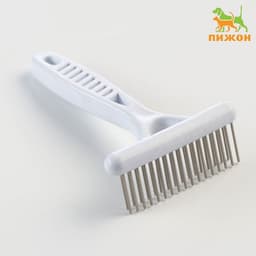 Расчёска-грабли 2-рядная, 13.5×8.8 см, белая