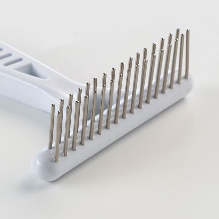 Расчёска-грабли 2-рядная, 13.5×8.8 см, белая