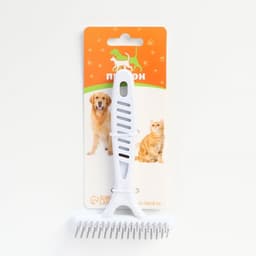 Расчёска-грабли 2-рядная, 13.5×8.8 см, белая