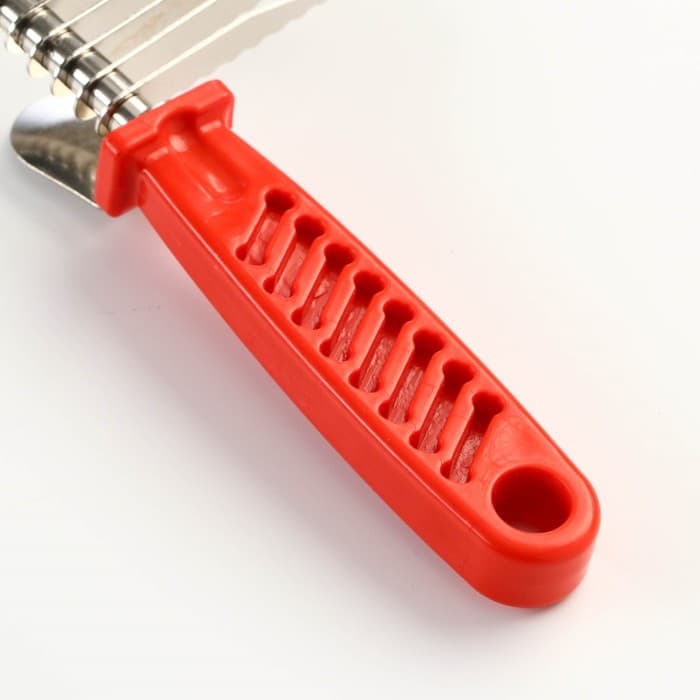Колтунорез боковой, 9 лезвий, 6.5×17 см, красный