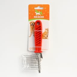 Колтунорез боковой, 9 лезвий, 6.5×17 см, красный