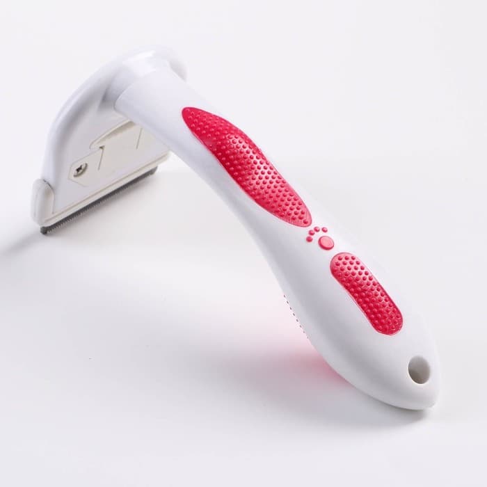 Дешеддер малый, 15×6.2 см, со съёмным лезвием, белый, розовый