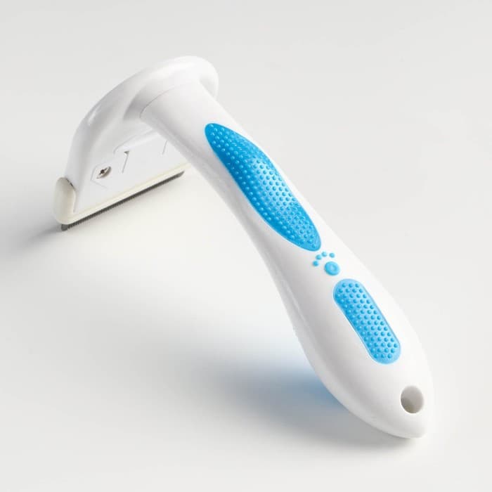 Дешеддер малый, 15×6.2 см, со съёмным лезвием, белый, голубой