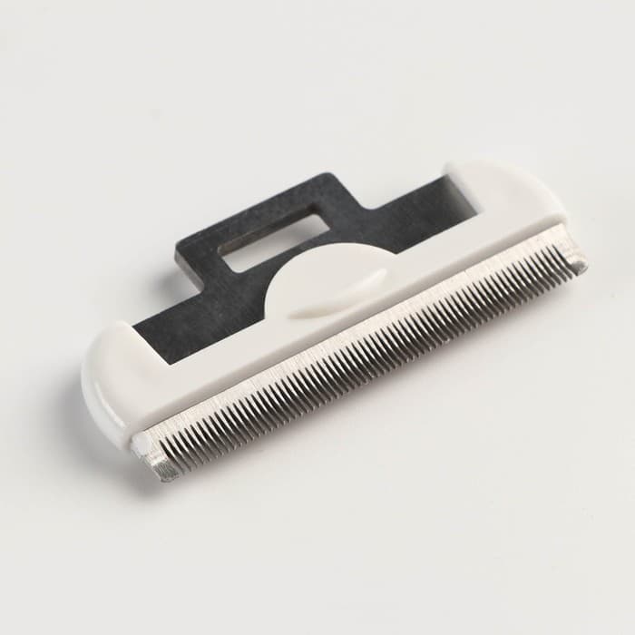 Дешеддер средний, 15×7.8 см, со съёмным лезвием, белый, голубой