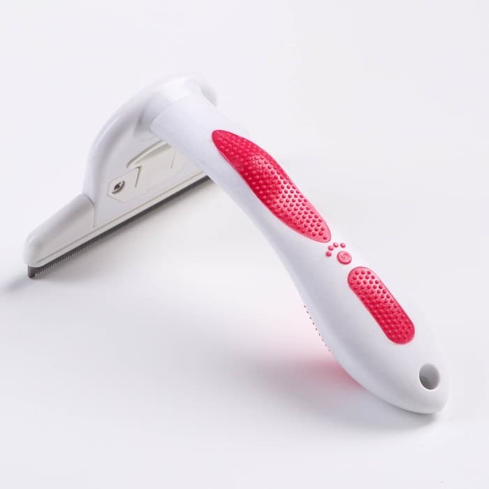 Дешеддер большой, 15×10.5 см, со съёмным лезвием, белый, розовый