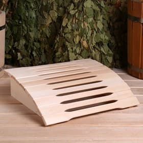 Подголовник для бани и сауны «Фигурная рейка», 35×31×9.5 см, пружинный, анатомический, деревянный, «Добропаровъ»