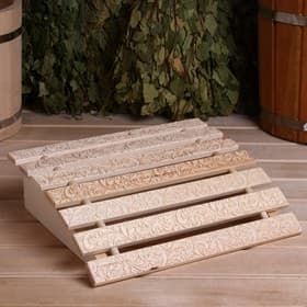 Подголовник для бани и сауны «Русский узор», 34×32×12 см, липа, анатомический, «Добропаровъ»