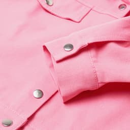 Рубашка для девочки джинсовая KAFTAN, укороченная, розовая, размер 32 (110-116 см)
