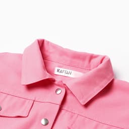 Рубашка для девочки джинсовая KAFTAN, укороченная, розовая, размер 36 (134-140 см)