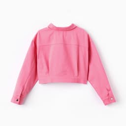 Рубашка для девочки джинсовая KAFTAN, укороченная, розовая, размер 36 (134-140 см)