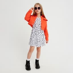 Рубашка для девочки джинсовая, укороченная KAFTAN, размер 32 (110-116 см), цвет оранжевый