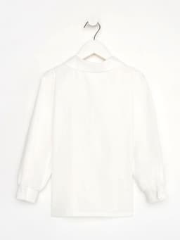 Рубашка для девочки KAFTAN с розовым бантом, белая, размер 32 (110-116 см)