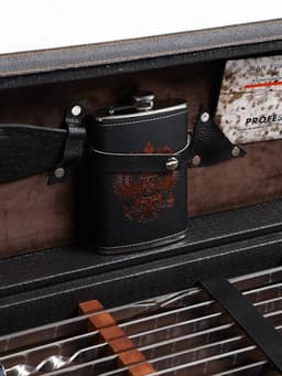 Набор с шампурами подарочный «Элит-X» №7, в коробке из эко-кожи, цвет МИКС