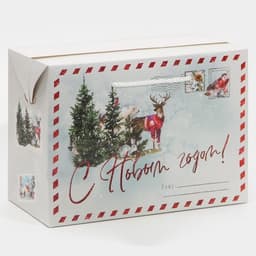 Пакет-коробка подарочный новогодний «С Новым годом», 28×20×13 см