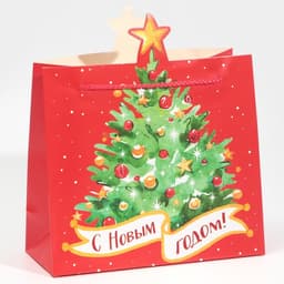Пакет подарочный новогодний «Ёлочка», 25 х 26 х 10 см