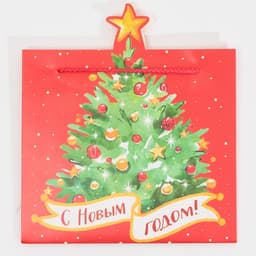 Пакет подарочный новогодний «Ёлочка», 25 х 26 х 10 см