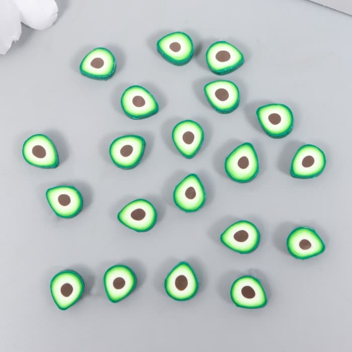 Бусины для творчества PVC «Половинка авокадо», набор 20 шт., 1×1×1 см