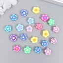 Бусины для творчества PVC «Красочные цветочки», набор 20 шт., 1×1×1 см