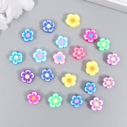 Бусины для творчества PVC «Красочные цветочки», набор 20 шт., 1×1×1 см