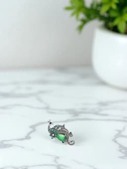 Брошь «Павлин», элегантный, разноцветная в чернёном серебре