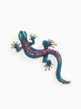 Брошь «Ящерица изогнутая», разноцветная в чернёном золоте