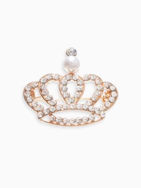 Брошь «Корона», монарха, белая в золоте