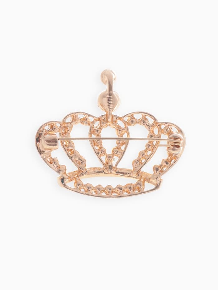 Брошь «Корона», монарха, белая в золоте