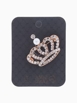 Брошь «Корона», монарха, белая в золоте