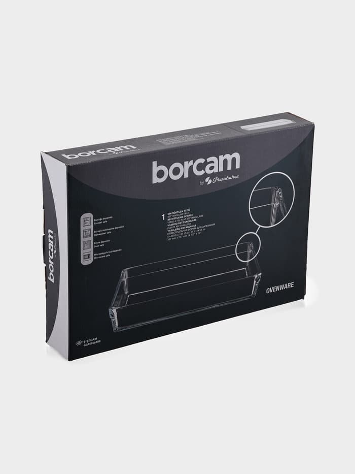 Форма для выпечки и запекания Paşabahçe Borcam, 36.7×25.7×6 см, жаропрочное стекло, прозрачная
