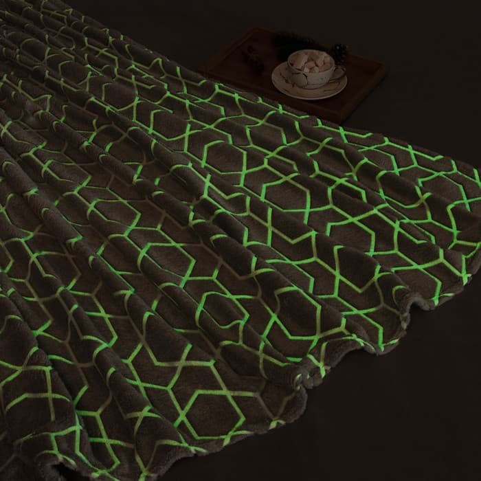 Плед светящийся в темноте «Этель. Геометрия», 200×220 см, корал-флис