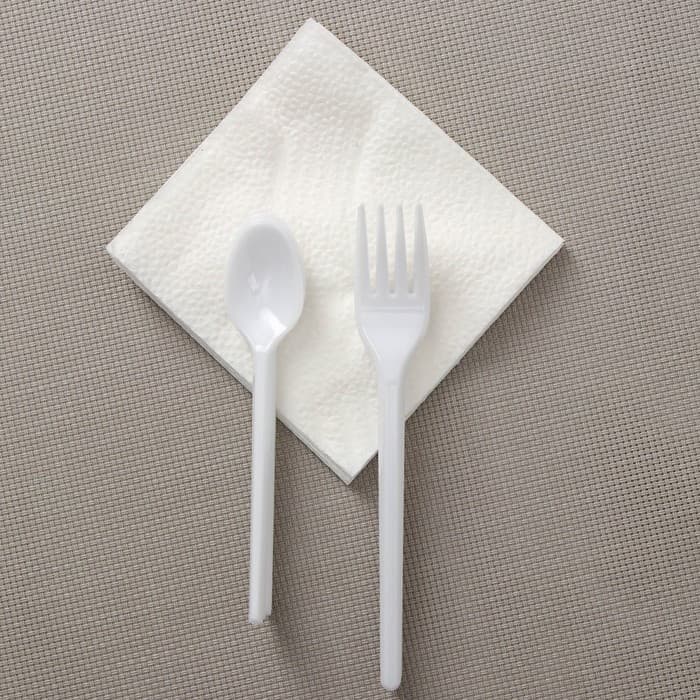 Набор пластиковой одноразовой посуды на 6 персон Не ЗАБЫЛИ! «Чайный №2», белый, чёрный